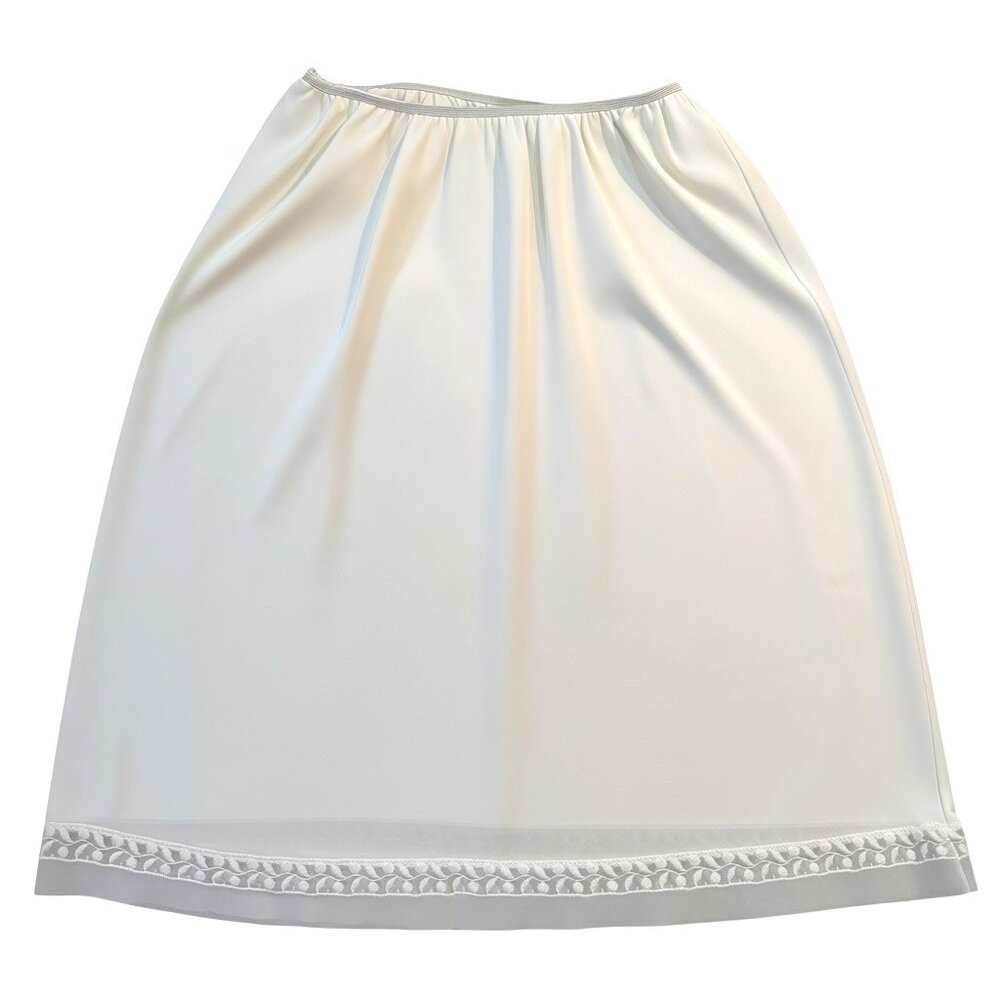 Vintage Deena Womens‎ Lingerie Half Slip Skirt Size Large White Nylon Tricot